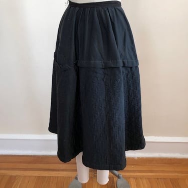 Quilted Black Petticoat - Late 1800s/Early 1900s 
