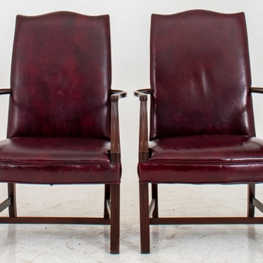 George II Style Tallback Library Armchairs