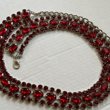 Vtg Ruby Gem Chain Belt | M/L