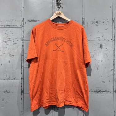 XL Y2K Men’s Abercrombie & Fitch Shirt Cotton orange hockey sticks athletic graphic  Mall Brand 