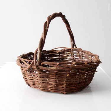 vintage wicker handle basket 