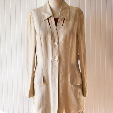 Vintage Karl Lagerfeld Silk + Linen Blazer Medium
