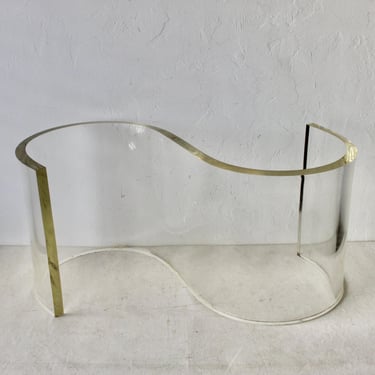 Vladimir Kagan Style Biomorphic Curved Lucite Coffee Table Base 