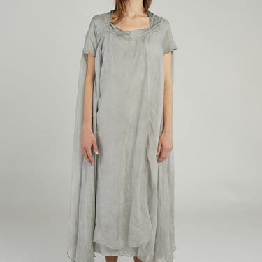 Oversized Sheer Asymmetric Silk Dress