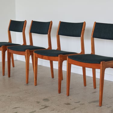 Mid Century Danish Modern D-Scan Teak Dining Chairs 