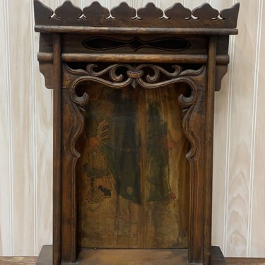 Antique Chinese Hand Painted Elm Ancestral Shrine