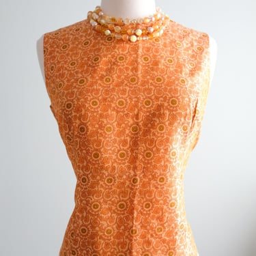 Glorious 1960's Orange Thai Silk Blouse / Sz M