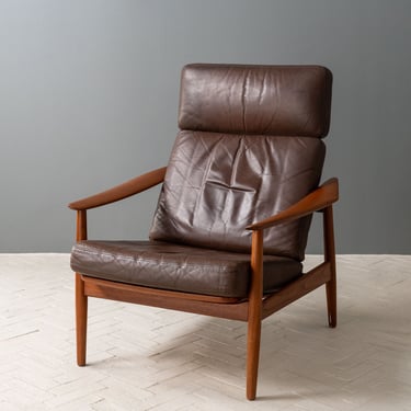 Arne Vodder Teak & Leather Lounge Chair