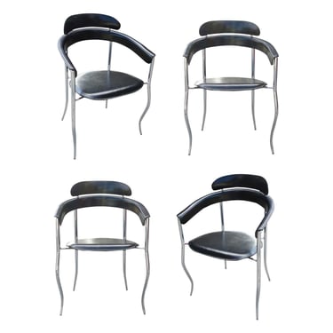 Set of Four Stiletto Architectural Dining Chairs by Arrben, Italy 