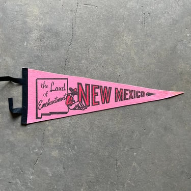 Vintage New Mexico ‘Land of Enchantment’ Felt Souvenir Pennant 