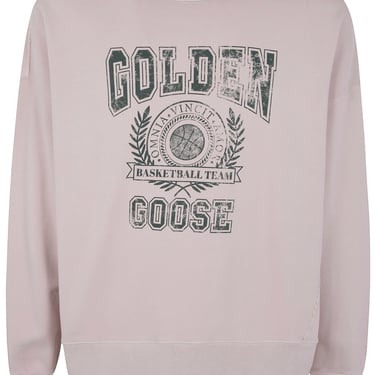 Golden Goose Men Journey Unisex Crew Neck Sweatshiert Dyed Oranic Cotton Fleece Vintage College Print