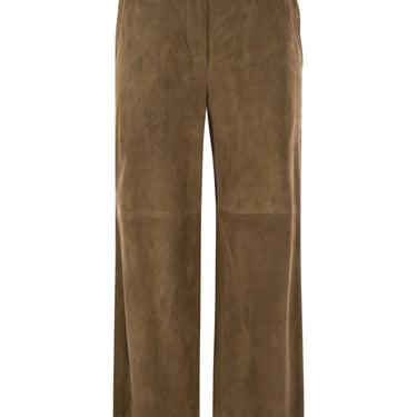 Brunello Cucinelli Women Suede Chino Crop Trousers