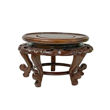 4" Chinese Brown Wood Round Legs Table Top Stand Display Easel ws2911CE 