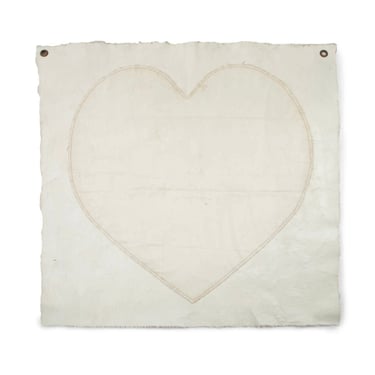 Canvas Cloth Heart Wall Hanging with Grommets Neutral Nursery Farmhouse Love Heart Shaped Fabric Family Sign Wall Covering Square 36x36 