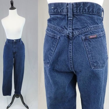 80s 90s High Waisted Mom Jeans - 31" waist Dark Blue Denim Pants - Sasson - Vintage 1980s 1990s - 31x29 - 29" inseam 