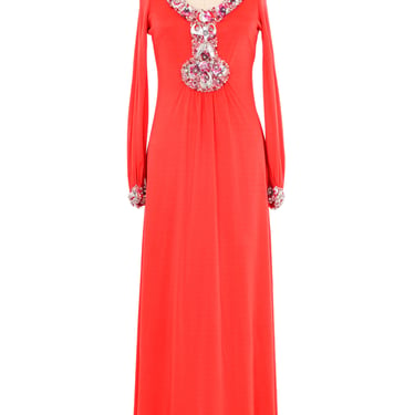 Loris Azzaro Jeweled Neckline Jersey Gown