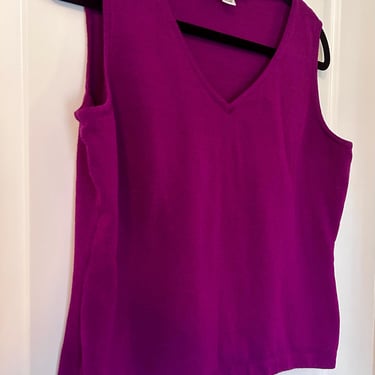 St. John purple v-neck sleeveless knit tank 