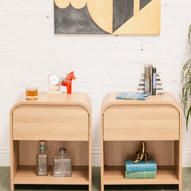 Pair Of Curved Nightstands