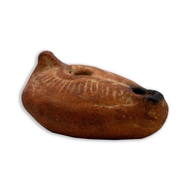 Pre-Columbian Ancient Boat-Shaped Terracotta Pottery Oil Lamp Historic Artifact 