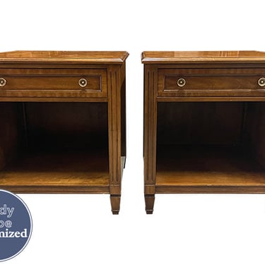 22" Unfinished 1 Drawer Kindel Vintage Nightstand Set of 2 #08623