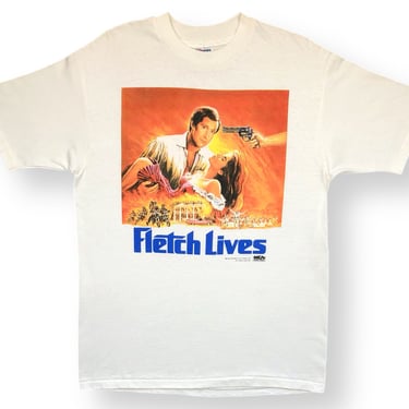 RARE Vintage 1989 Fletch Lives Chevy Chase Movie Poster MCA Home Video Promotional T-Shirt Size Large 