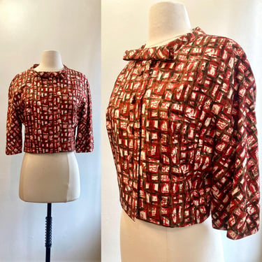 Vintage 50s 60s Cropped Jacket Bolero / RIBBON SOUTACHE / Hand Crafted 