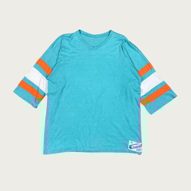 (XL) Vintage Teal and Orange Jersey Tee
