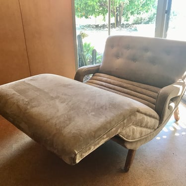 Vintage 1950s Contoura Cuddler Loveseat Lounger, Mid-Century Adjustable Ultrasuede Lounge Chair *** Los Angeles LOCAL Pick-Up ONLY *** 