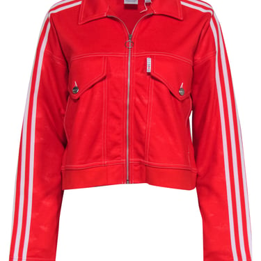Adidas x Fiorucci - Red Angel Baby Jacquard Track Jacket w/ Embroidered Back Graphic Sz M