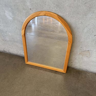 Vintage Arched Wood Wall Mirror