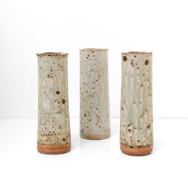 3 Marianne Westman cylindrical hand built and glazed vases