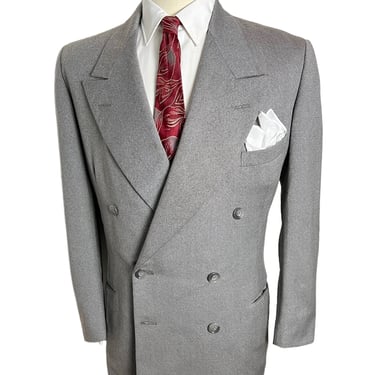 Vintage 1940s DOUBLE BREASTED Wool Jacket ~ size 38 R ~ Suit / Sport Coat ~ 