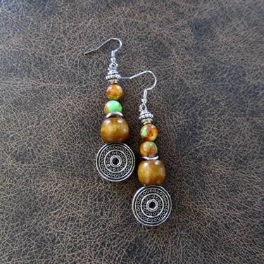 Unique artisan mixed metal earrings 