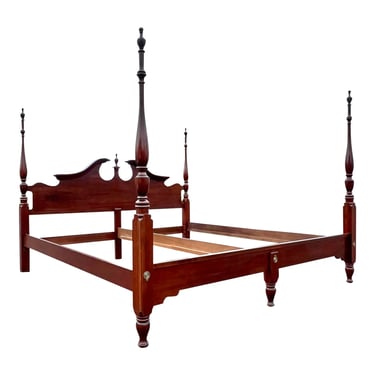 Chippendale Style Solid Cherry Four Poster Bed - King Size 