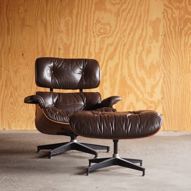 Herman Miller 670 + 671 Brown Eames Lounge Chair 