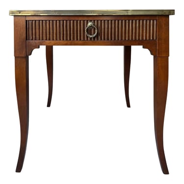Baker Furniture Co. Neoclassic Side Table With Brass Trim 
