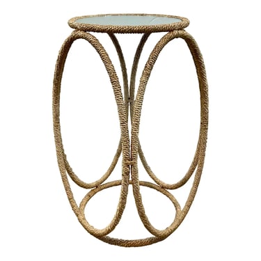Currey & Company Organic Modern Rope and Mirror Side Table