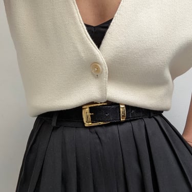 Vintage Onyx Suede Belt