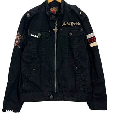 Rebel Spirit Black Punk Goth Rocker Jacket Large