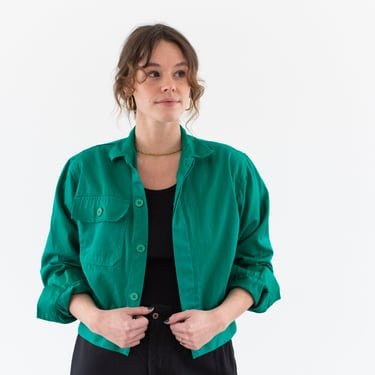Vintage Spearmint Green Work Jacket | Unisex Cotton Utility | Made in Italy | S | IT387 