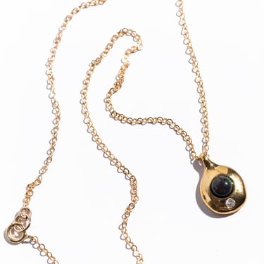 JACQUELINE ROSE Black Opal Mini Lava Pendant Necklace