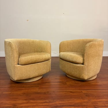 Milo Baughman Thayer Coggin Swivel Chairs Pair