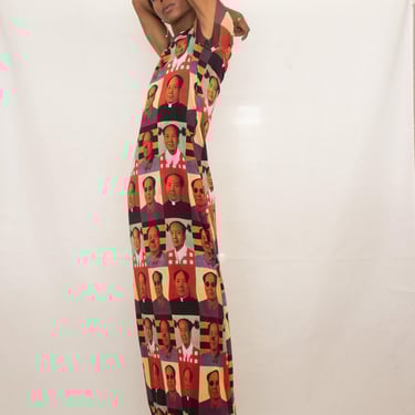 1995 Vivenne Tam Mao Collection Mesh Maxi Dress 