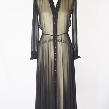 1990s Norma Kamali Sheer Silk Dress | S 