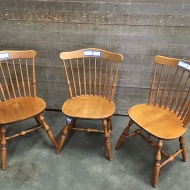 Set of 3 Vintage Solid Wood Chairs (Tacoma)