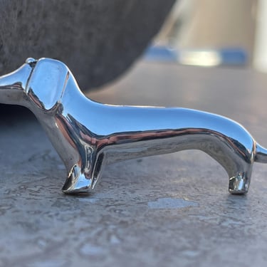 D'Molina ~ Mexican Sterling Silver Dachshund Wiener Dog Pin / Brooch 