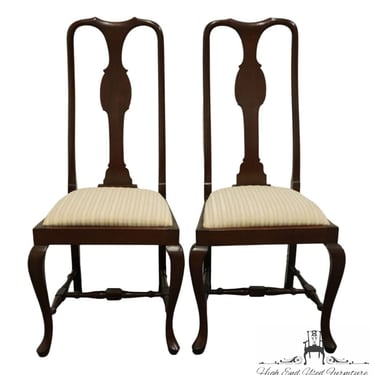 Set of 2 VINTAGE ANTIQUE Solid Mahogany Traditional High Back Dining Side Chairs 