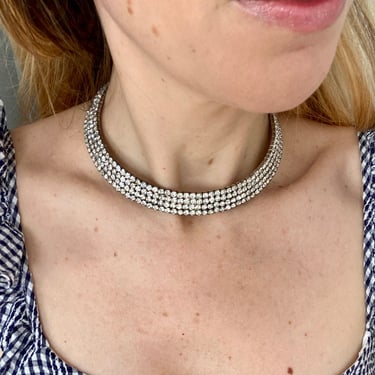 80s Diamond Rhinestone Choker Necklace