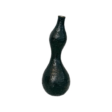 Japanese Double-Gourd Bronze Vase with Textured Surface
