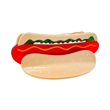 Large Hot Dog Hair Claw Clip with All the Fixin's